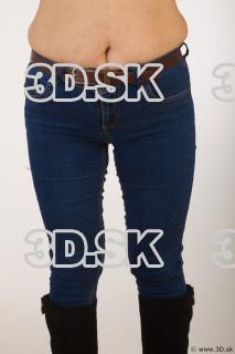 Thigh blue jeans black shoes of Gwendolyn 0001